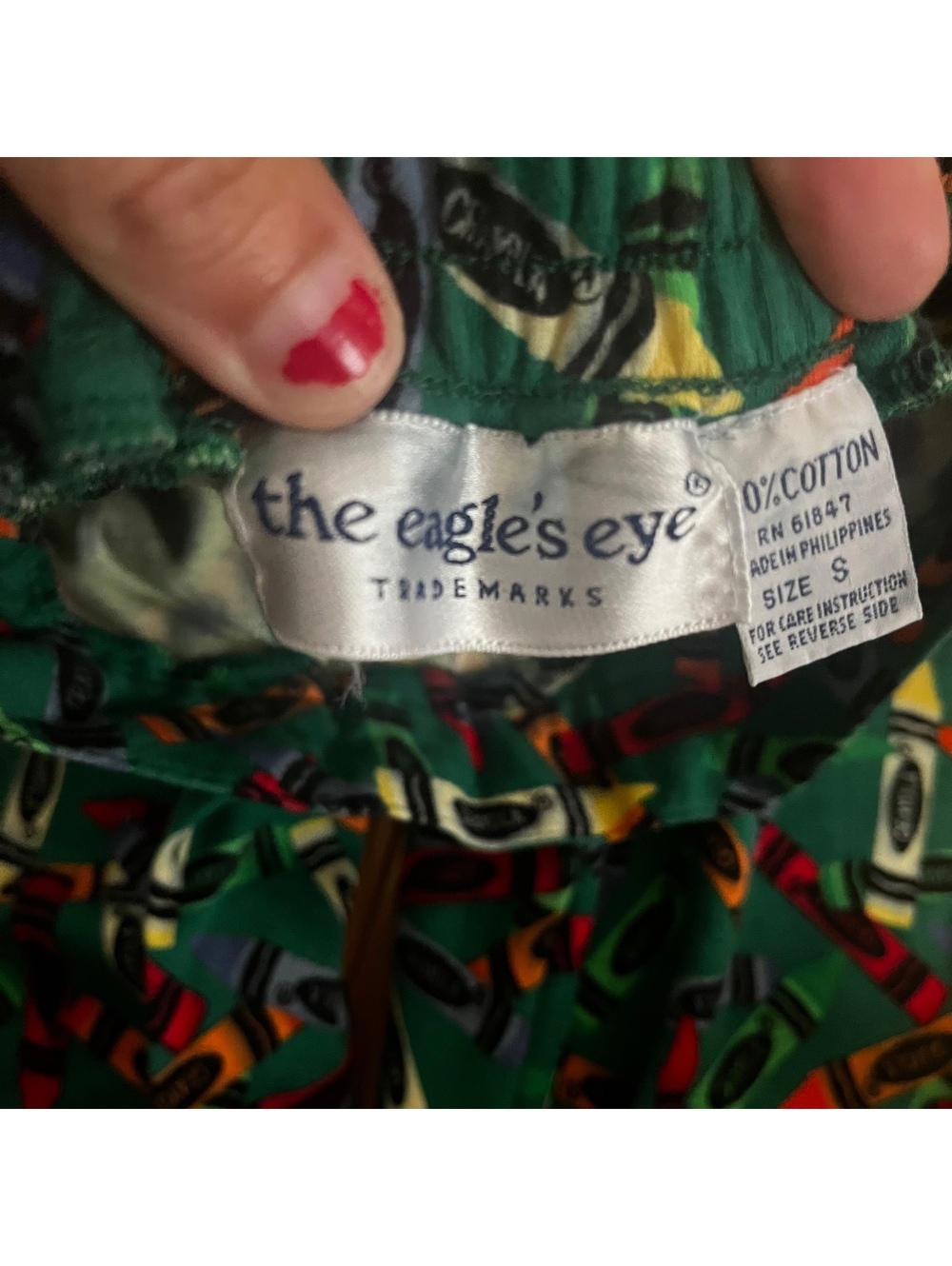 The Eagle's Eye Women's Cotton Pants with Crayon Print Pattern Size S - Picture 3 of 7